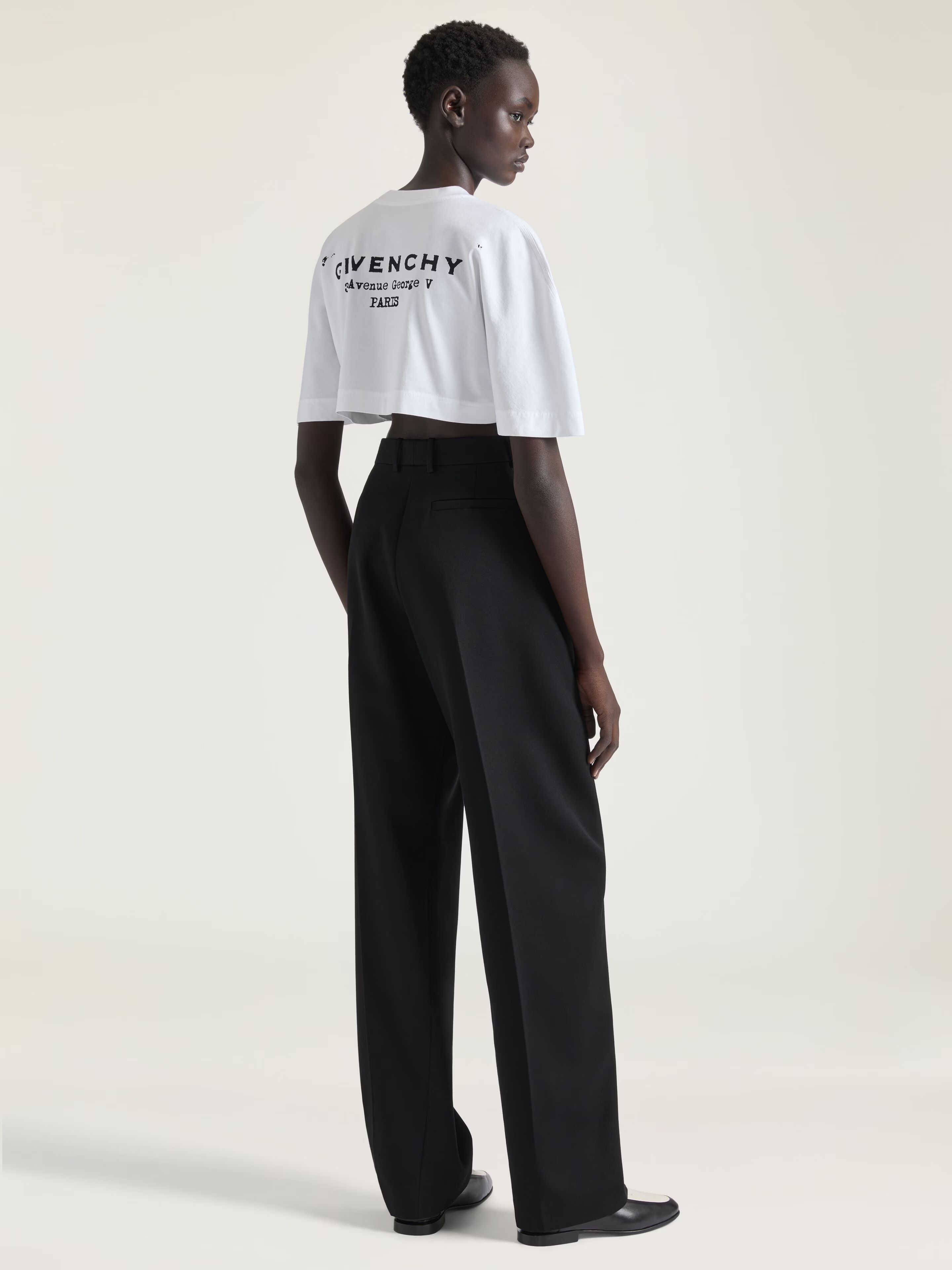 Cropped fit t-shirt in cotton with GIVENCHY Stamp print