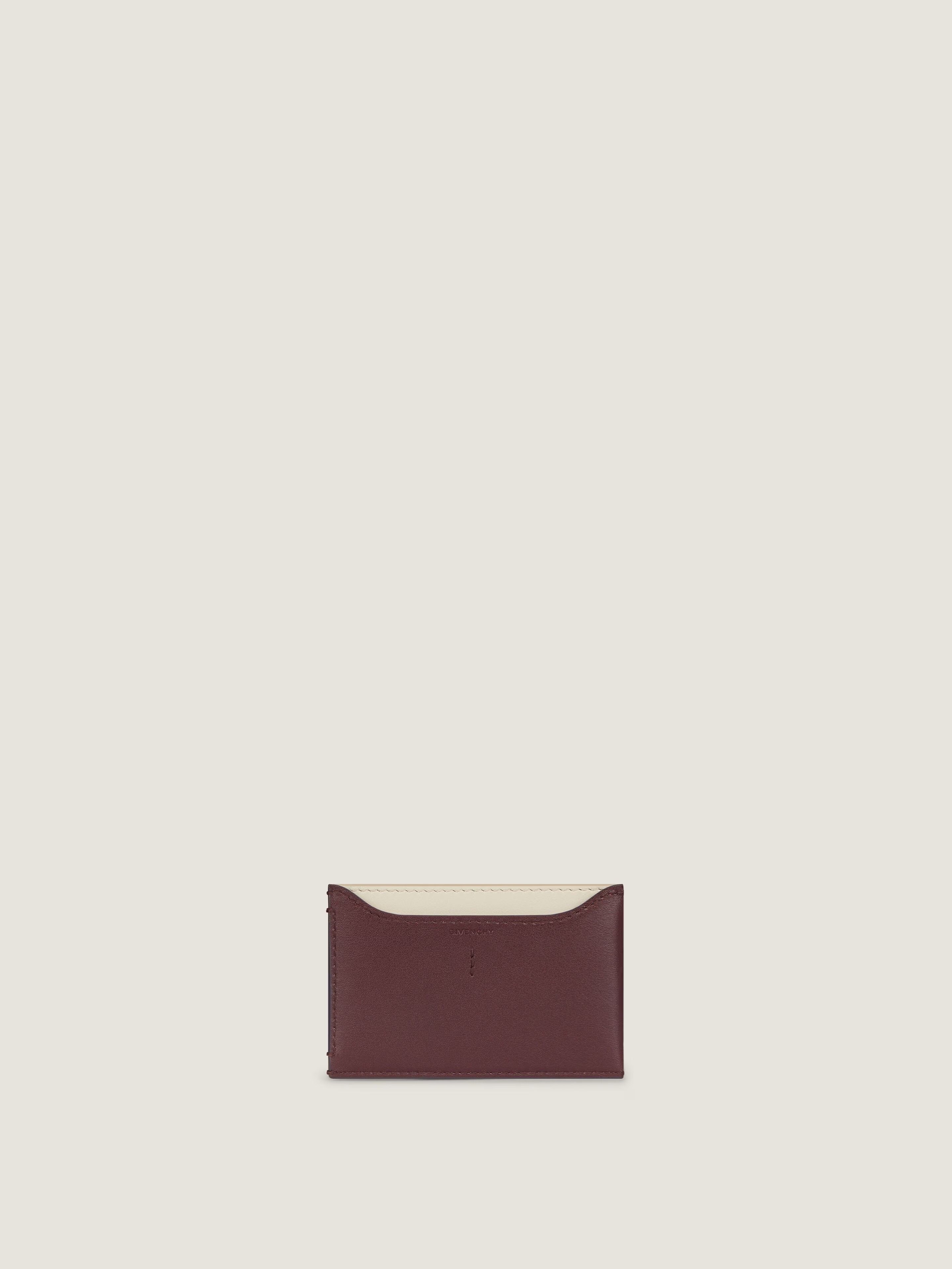 Day card holder in shiny leather