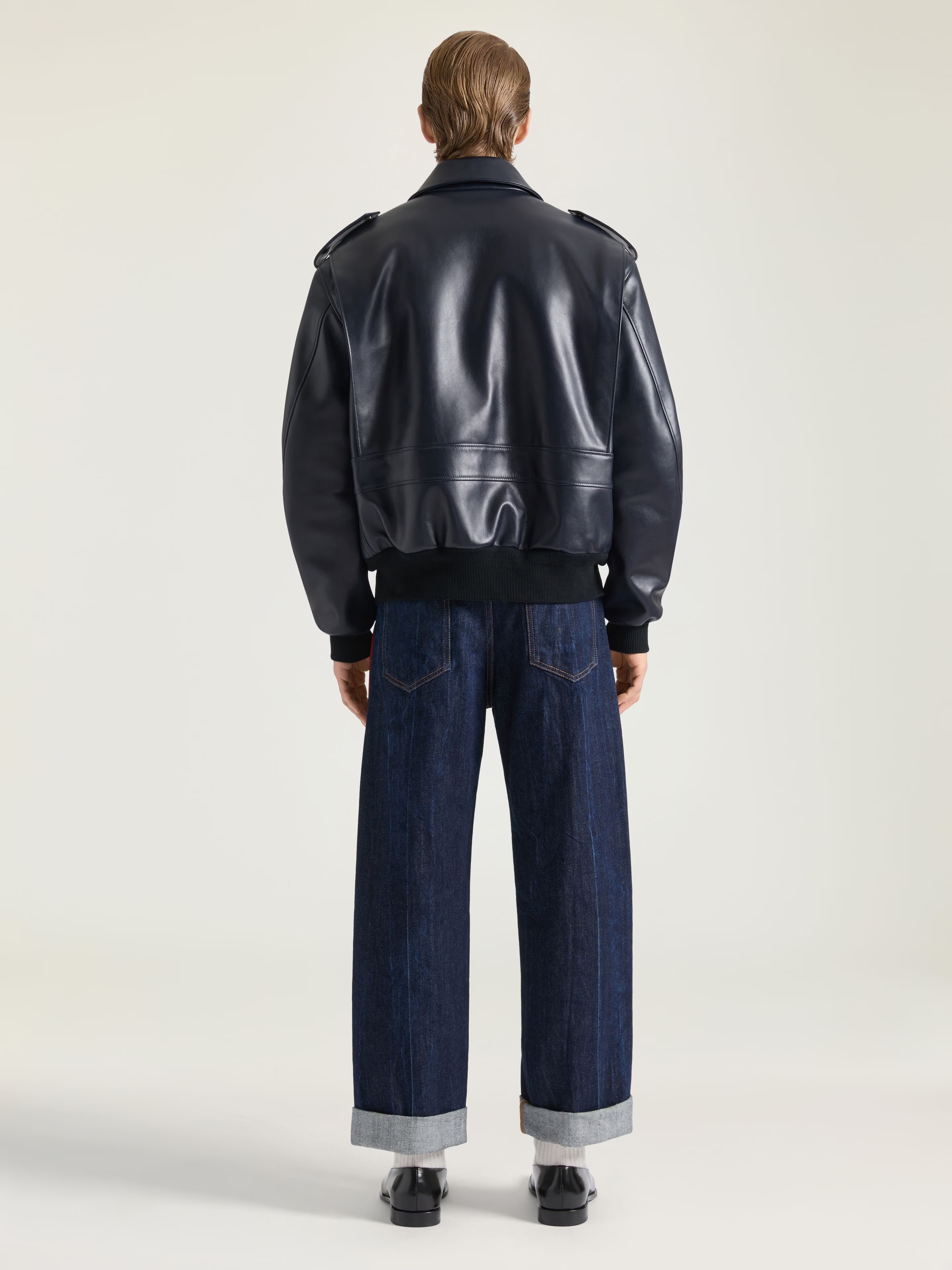 Aviator jacket in leather